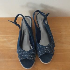 Karen Scott denim/studded espadrilles